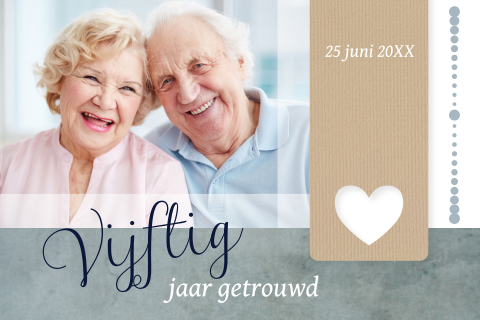 Uitnodiging jubileum 50 jaar getrouwd met eigen foto 