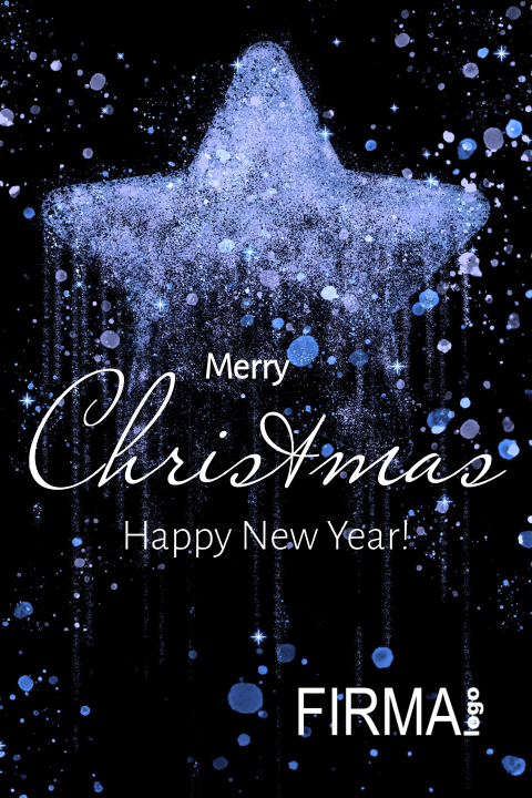 Zakelijke kerstkaart kerstster sterrenstof blauw