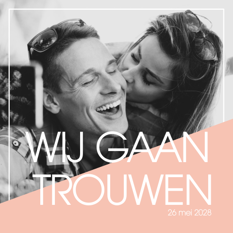 Mooie trouwkaart met ruimte voor een eigen foto