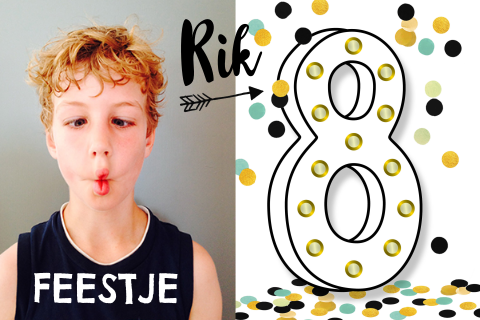 Hippe uitnodiging voor een 8-jarige