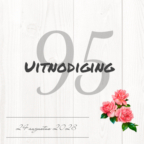 Verjaardagsfeest uitnodiging vrouw hout 95 jaar