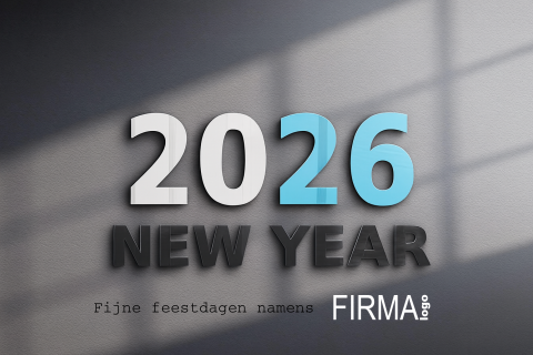 2026 kerstkaart met muurletters 2026