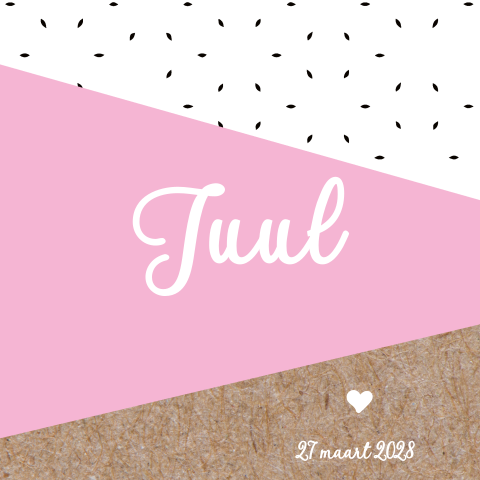 Stoer geometrisch geboortekaartje meisje kraft