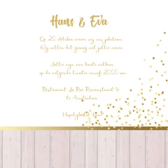 Uitnodiging 40 jaar getrouwd met prachtige bloemen en goud