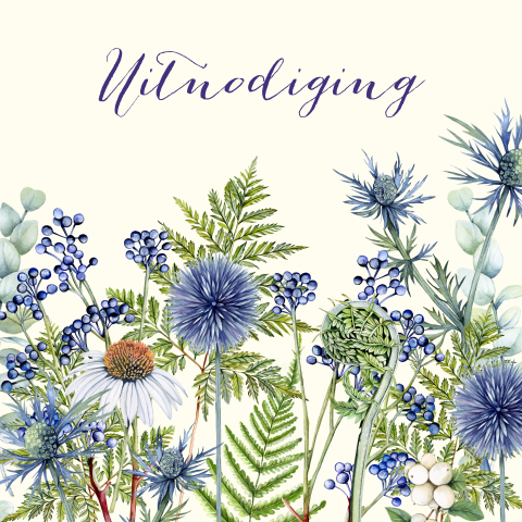 Uitnodiging feest botanische planten en bloemen
