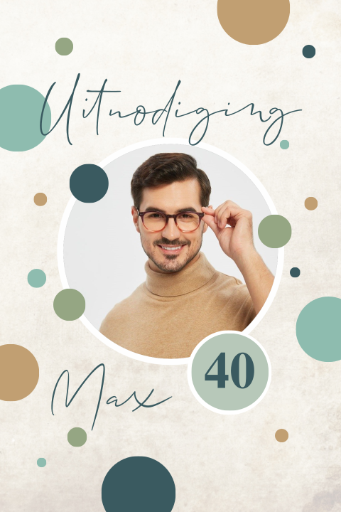 Uitnodiging verjaardag man 40 jaar modern met foto
