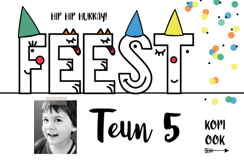 Kinderfeestje uitnodiging 5 jaar kleuter feest
