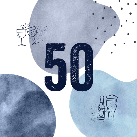 Uitnodiging 50 jaar verjaardag stoer man bier en glas