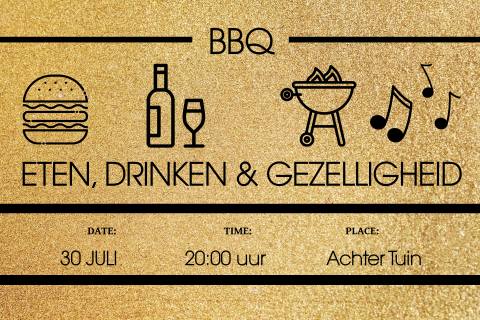 Uitnodiging feest achtertuin met bbq