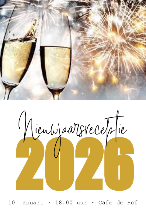 Nieuwjaarsreceptie 2026 uitnodiging champagne