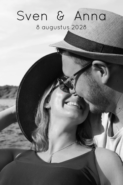 Eenvoudige trouwkaart met ruimte voor een eigen foto