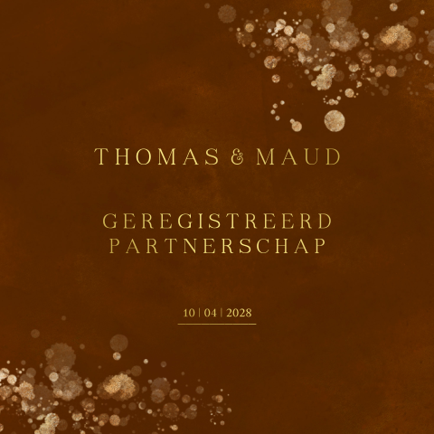 Geregistreerd partnerschap modern met warme bruine achtergrondkleur