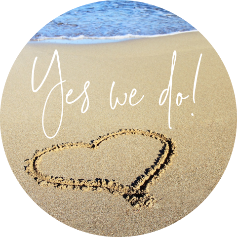 Sticker met het strand en de zee