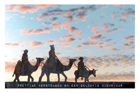 Kerstkaart illustratie drie wijzen