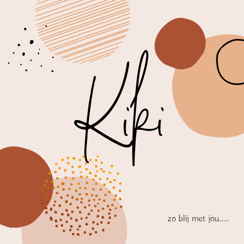 Geboortekaartje cirkels meisjes kaart terra