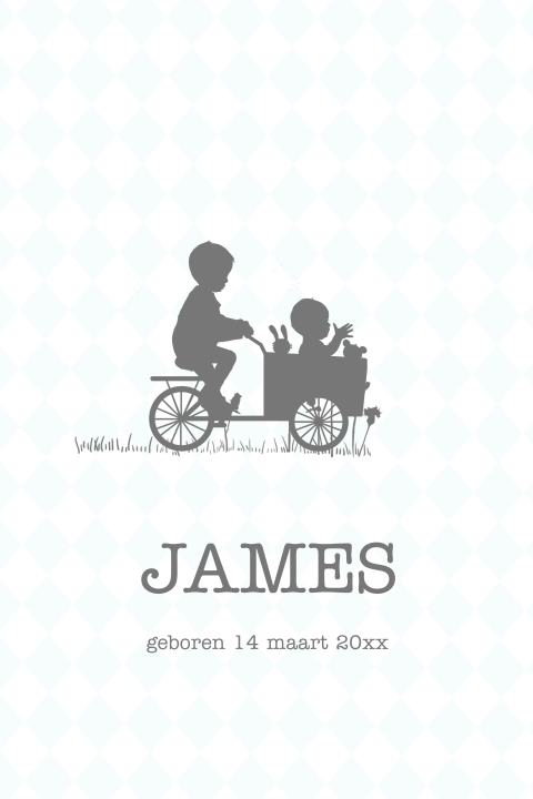 Klassiek geboortekaartje voor een tweede kindje