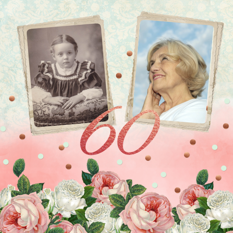 Uitnodiging verjaardagsfeest 60 vintage rozen