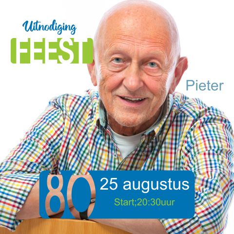 Uitnodiging 80 jaar verjaardag modern foto en tag