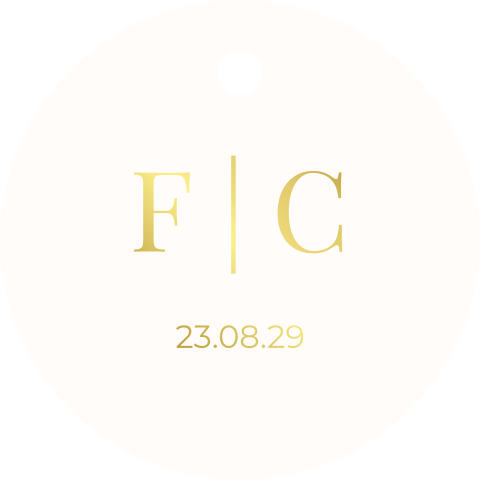 Rond extra label voor aan je trouwkaart