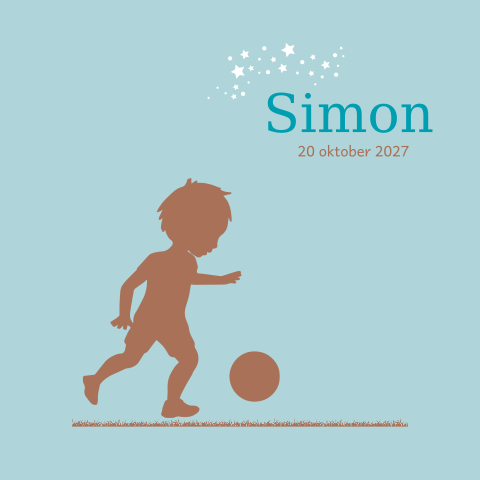 Geboortekaartje voor een jongen met silhouet jongetje