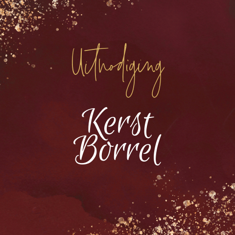 kerstborrel uitnodiging roest goudlook spetters