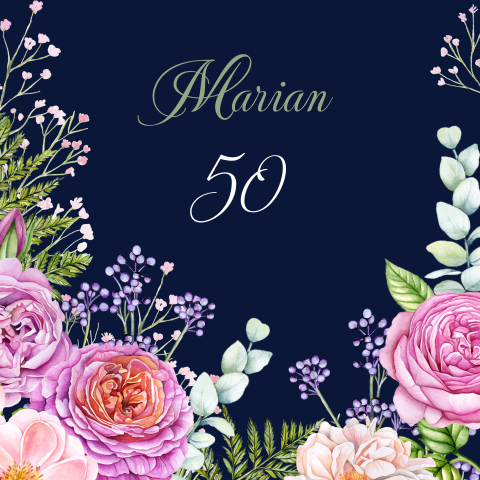 Uitnodiging verjaardag 50 jaar met rozen voor een vrouw