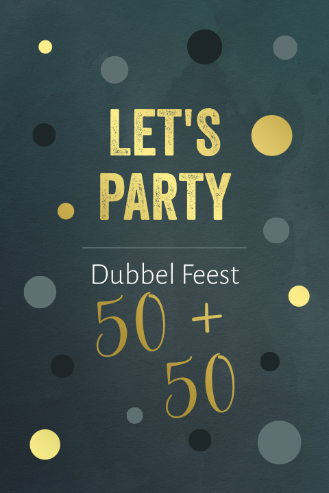 Hippe uitnodiging samen 100 verjaardag groen en foliedruk