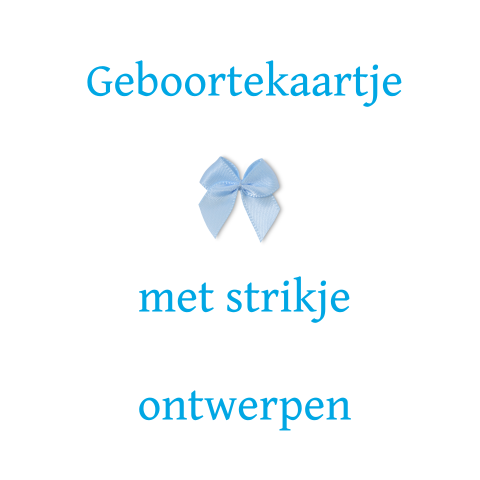 Geboortekaartje met strik zelf ontwerpen