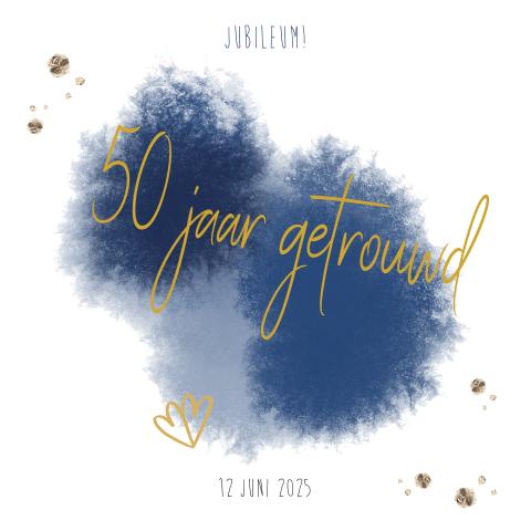 Jubileum uitnodiging 50 jaar getrouwd met aquarel