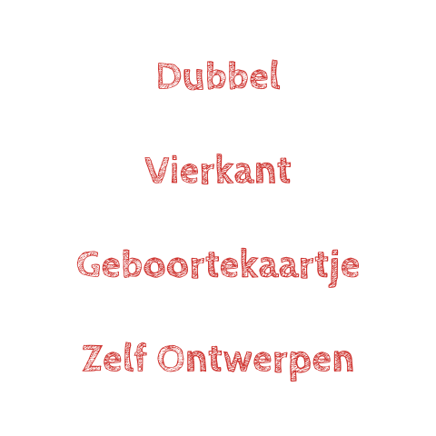 Vierkant dubbel geboortekaartje zelf ontwerpen