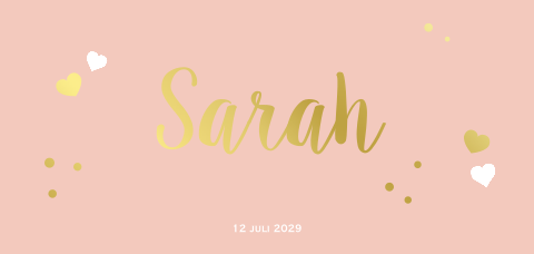 Geboortekaartje Arabisch goudfolie meisje oud roze