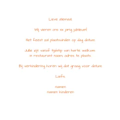 Originele uitnodiging 10 jarig jubileumfeest