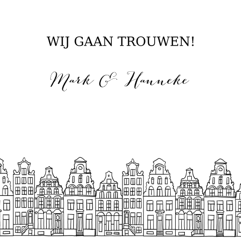 Trouwkaart stad amsterdam amsterdamse grachtenpanden