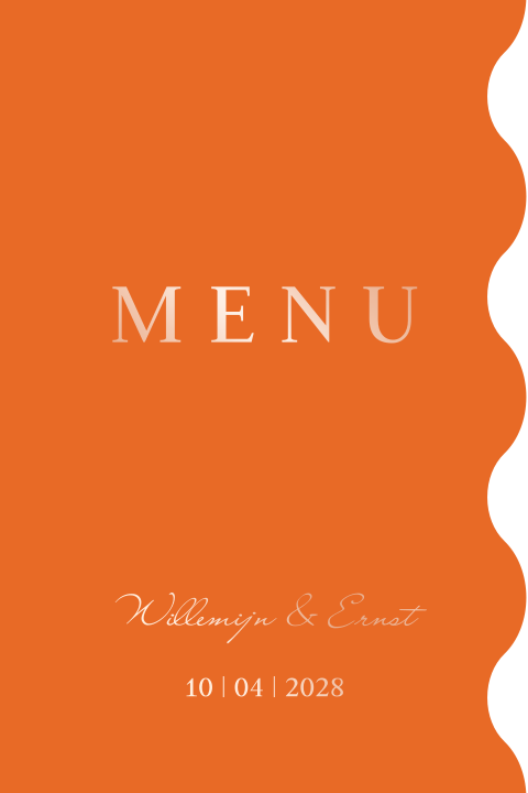 Menukaart met zigzag stans en foliedruk