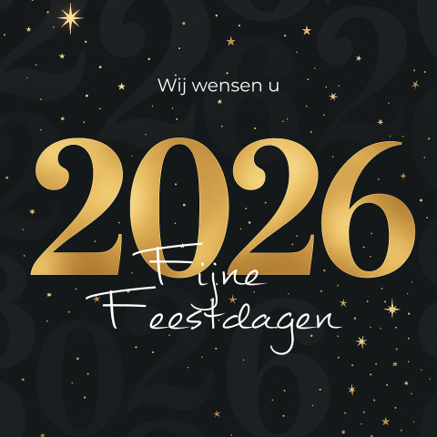 Zakelijke kerstkaart zwart goud look modern