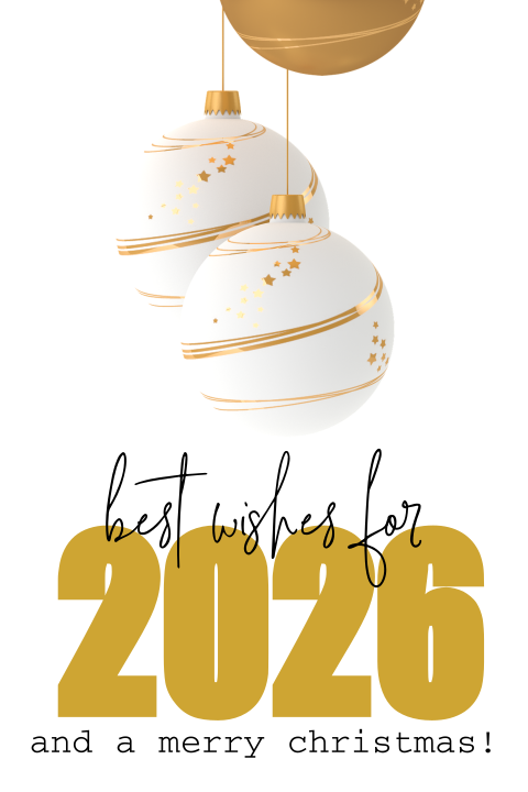 Luxe kerstkaart best wishes for 2026