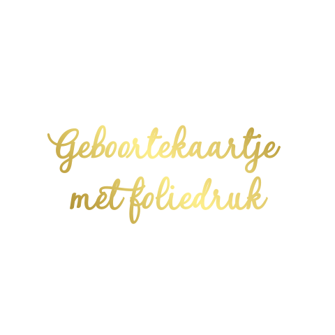 Geboortekaartje  met foliedruk vierkant enkel