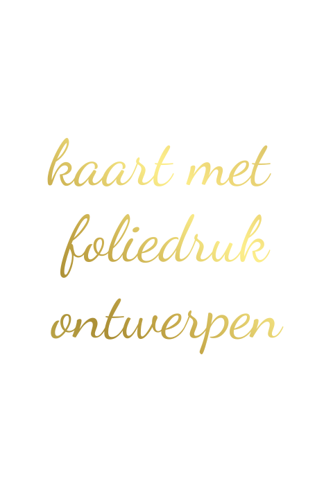 Staande kaart enkel met goudfolie ontwerpen