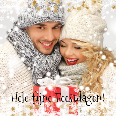 Kerstkaart met foto en sterren 