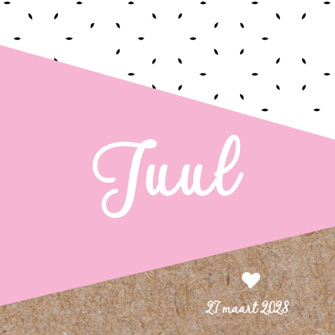 Stoer geometrisch geboortekaartje meisje kraft