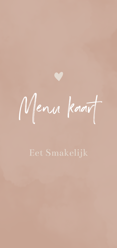 Watercolour menukaart met moderne roze kleur