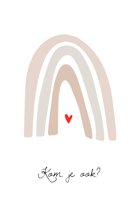 Kinderfeestje uitnodiging met een regenboog