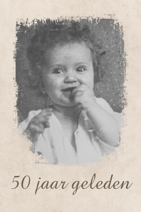 Uitnodiging verjaardag 50 jaar met oude babyfoto