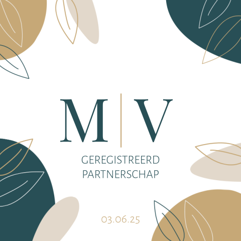 Uitnodiging geregistreerd partnerschap abstract botanisch