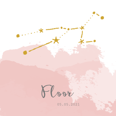 Geboortekaartje meisje met horoscoop