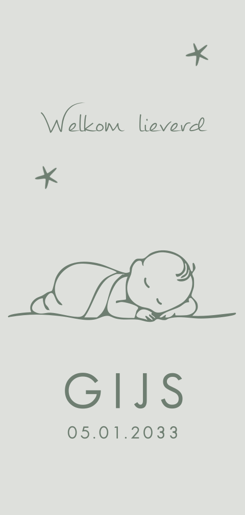 lijntekening slapende baby 