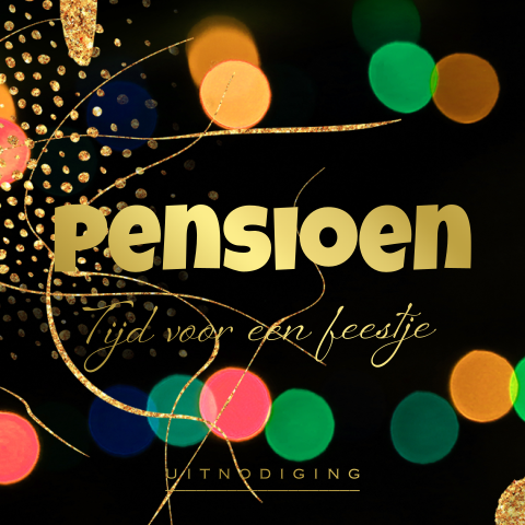 Pensioenfeest uitnodiging verjaardag confetti