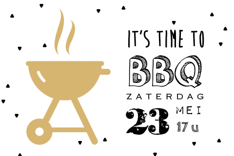 Stoere barbecue uitnodiging met bbq picotgram