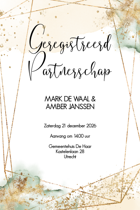 Geregistreerd Partnerschap Uitnodiging geometrisch met pastelkleur