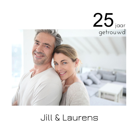 Moderne jubileumkaart huwelijk met eigen foto